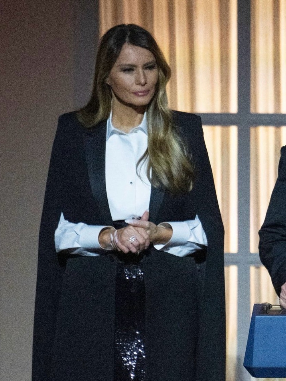 Yves Saint Laurent Black Cape Coat – Celebrity Style As Seen On Melania Trump